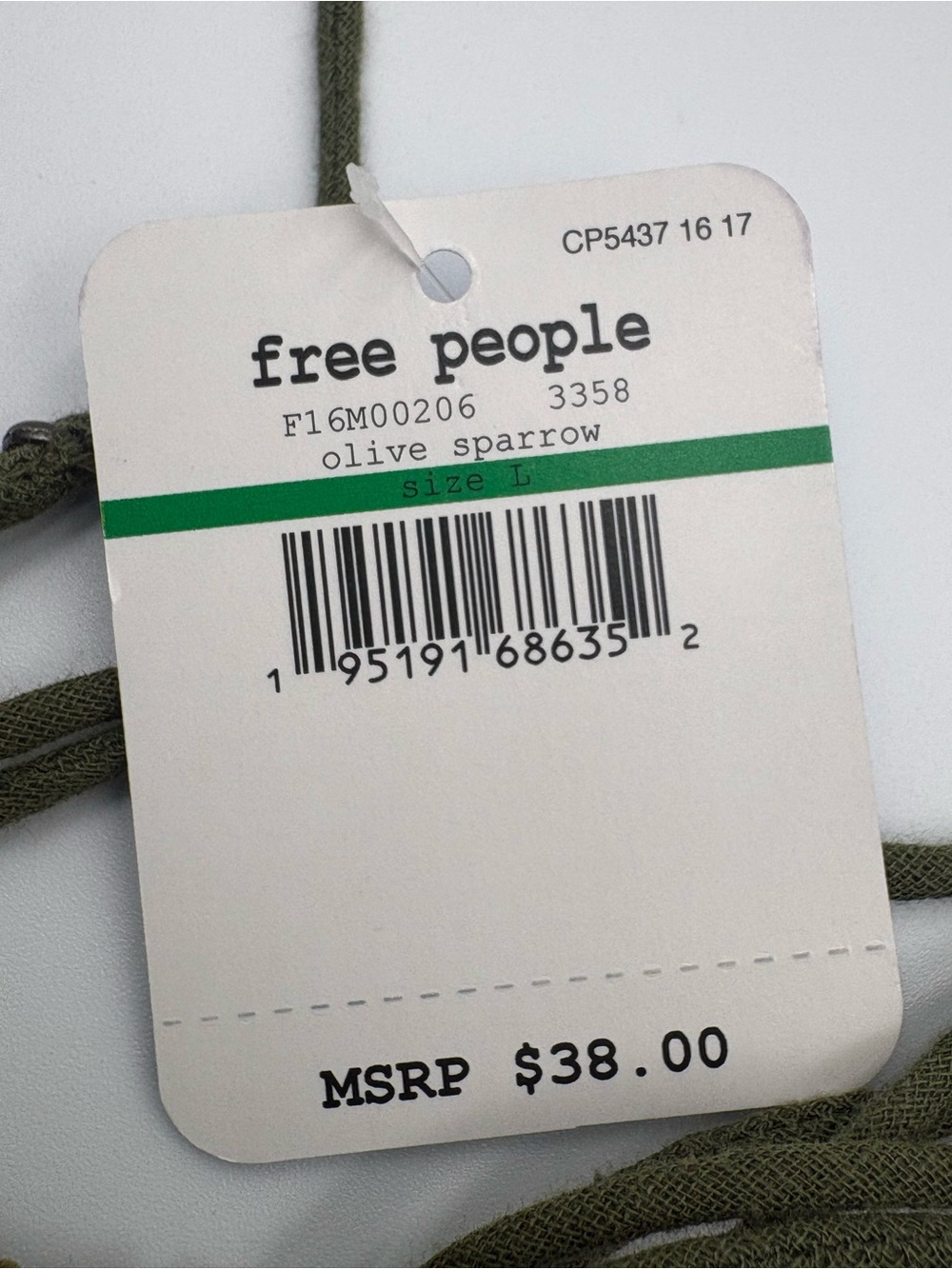Free People Lace Bralette L Olive Green Crochet Strappy NWT - Picture 11 of 12